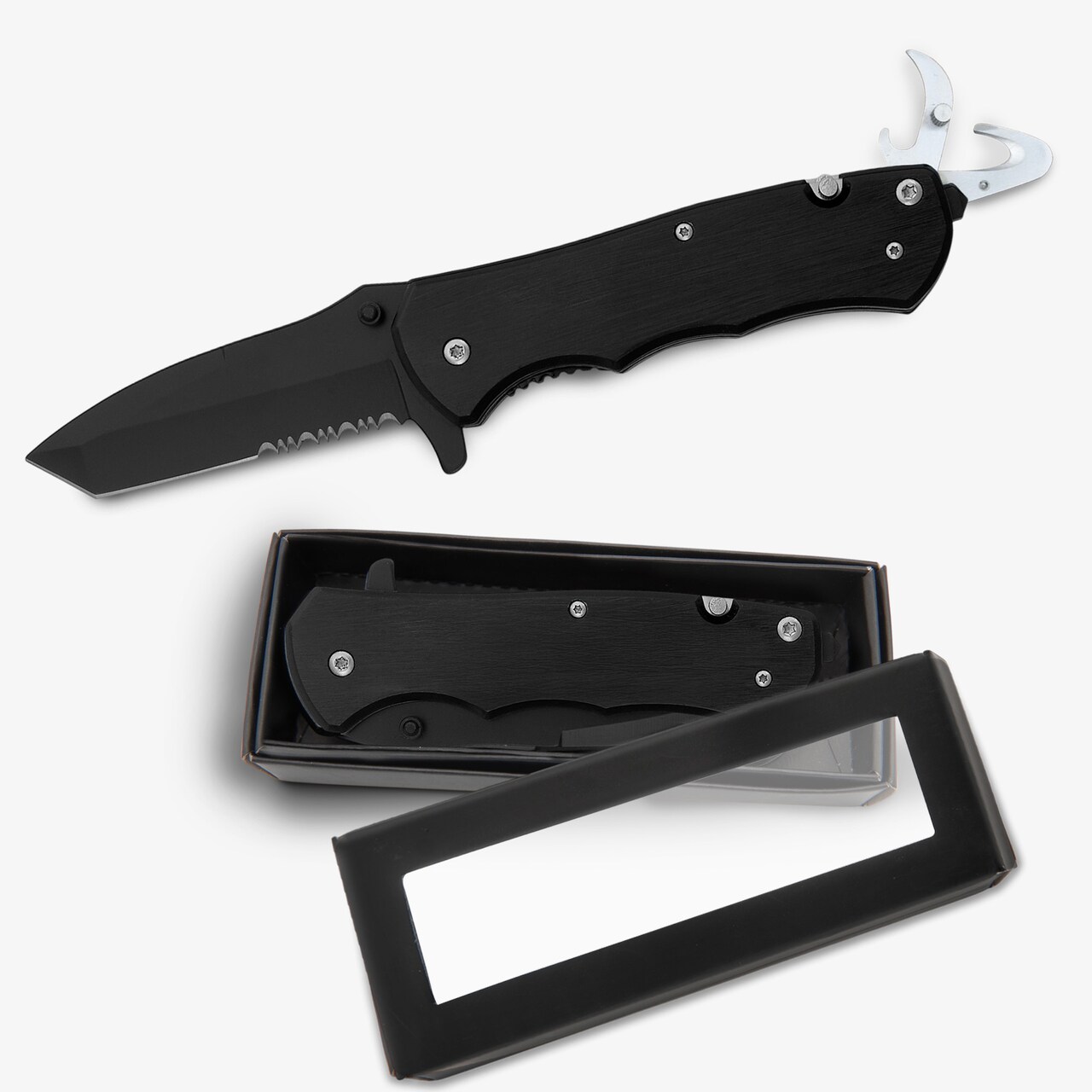 Makerflo Beast Wooden Pocket Knife | Razor Sharp Steel Blade and Black Handle | Ideal for DIY Gift and Personalization (Laser Engraving, Epoxy, Vinyl, and UV DTF) - Not for Sublimation